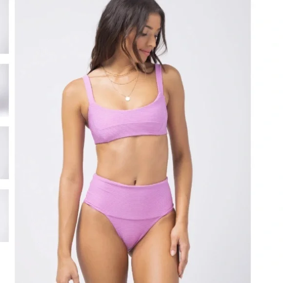 l*space Swim Lspace Desi Classic Bikini Bottom Ribbed High